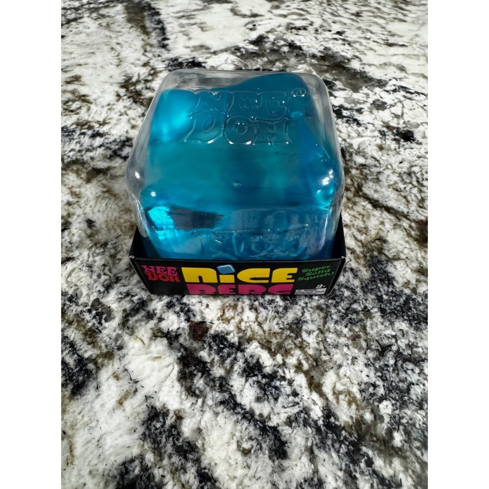 Schylling NeeDoh Nice BERG Blue Ice Cube Super Solid Squish Sensory Fidget Toy
